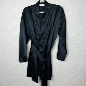 Victorias Secret‎ Satin Robe Black Intimates Silky Lingerie Pjs Pajamas Lounge